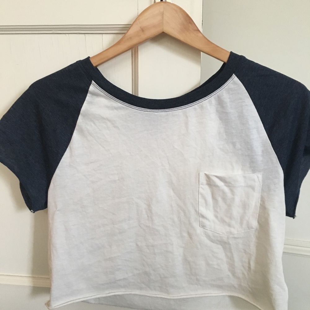 H+M baseball tee crop top
